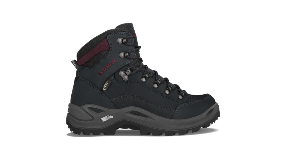 Lowa Renegade GTX Mid Hiking Shoes - Womens, Black/Wine Red, 7, Medium, 3209459980