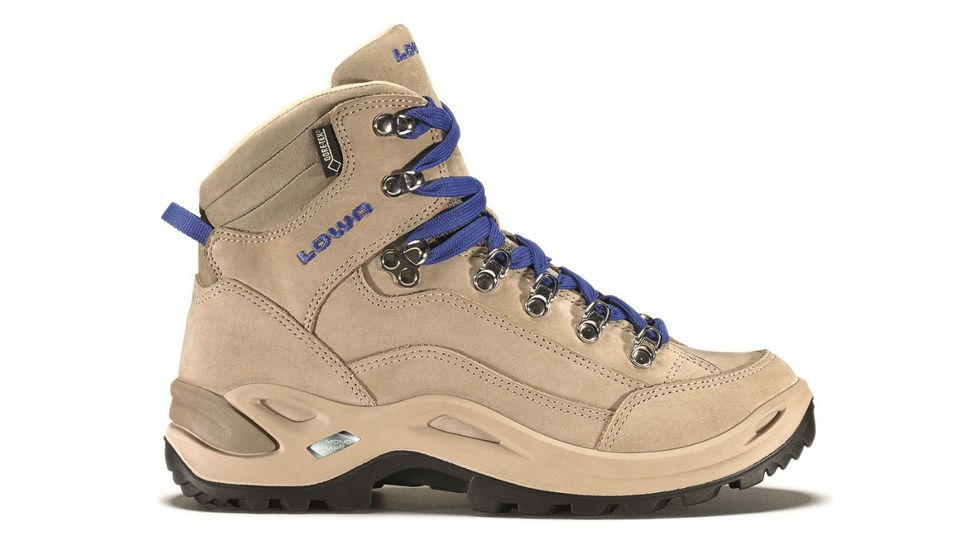 Lowa Renegade Pro GTX Mid Hiking Boot - Women's-Beige/Cobalt-Medium-7 US