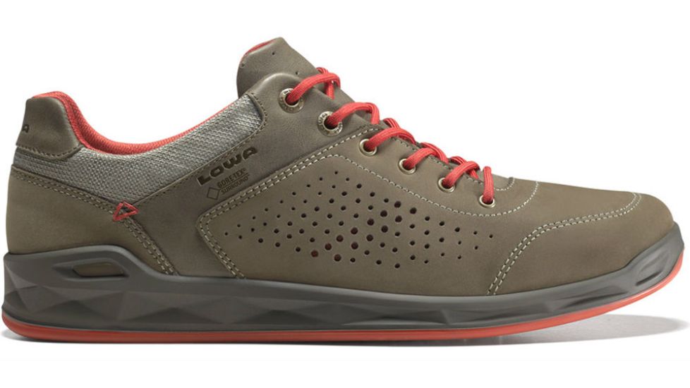 Lowa San Francisco GTX Casual Shoe - Mens-Olive/Red-Medium-9.5 US