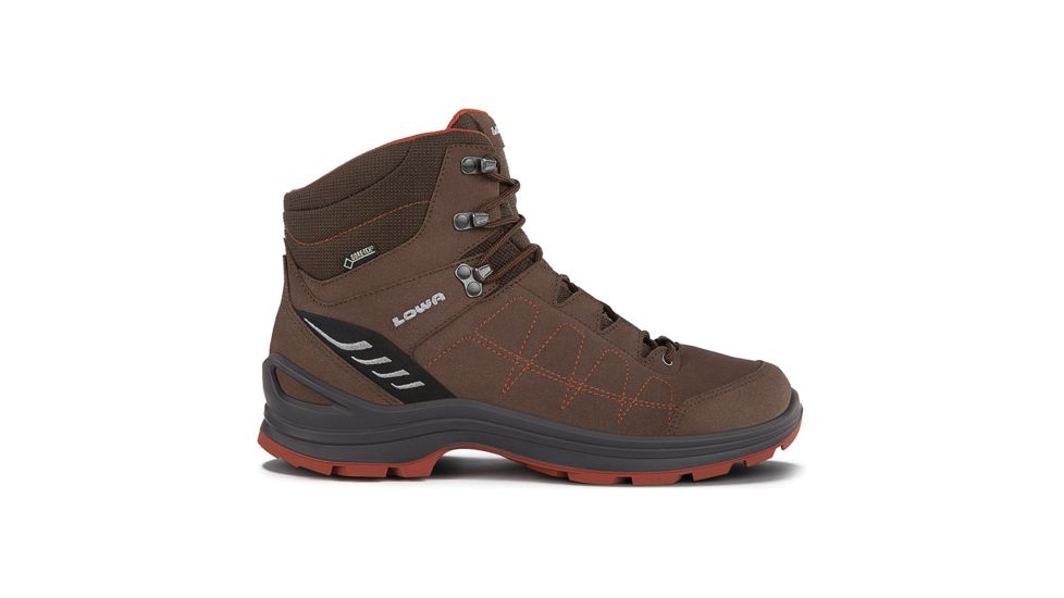 Lowa Tiago GTX Mid Hiking Boot, Wide - Mens, Espresso/Rust, 8 3105924274-M080