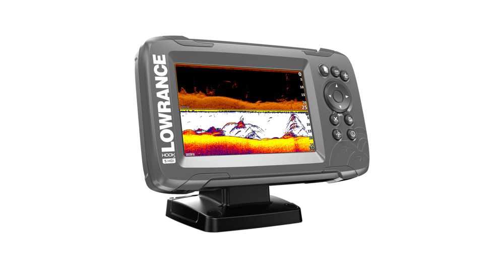 Lowrance 5" Chartplotter/Fishfinder SplitShot Transom Mount Transducer w/Built-In US Inland Charts HOOK²-5 67554