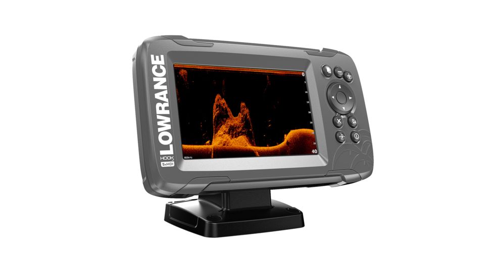 Lowrance 5&quot; GPS SplitShot Fishfinder w/Track Plotter Transom Mount SplitShot Transducer HOOK²-5x 67570