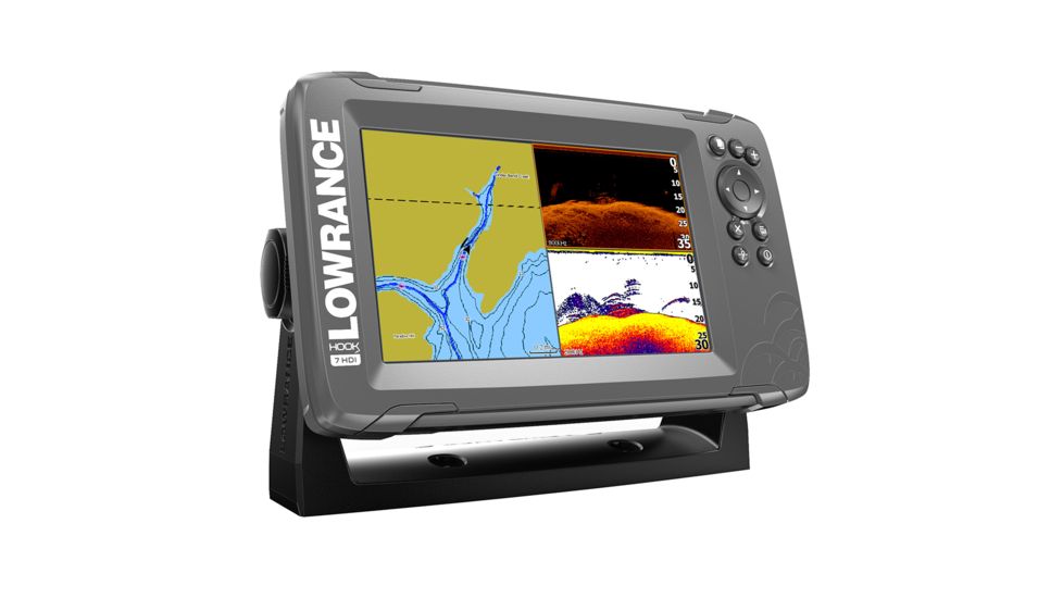 Lowrance 7&quot; Chartplotter/Fishfinder SplitShot Transom Mount Transducer w/Built-In US Inland Charts HOOK²-7 67558