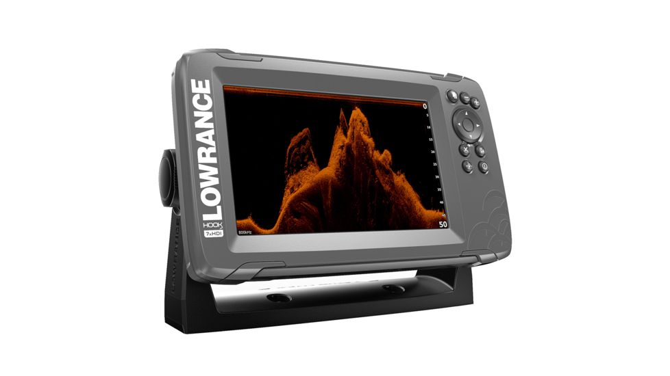 Lowrance 7" GPS SplitShot Fishfinder w/Track Plotter Transom Mount SplitShot Transducer HOOK²-7x 67571