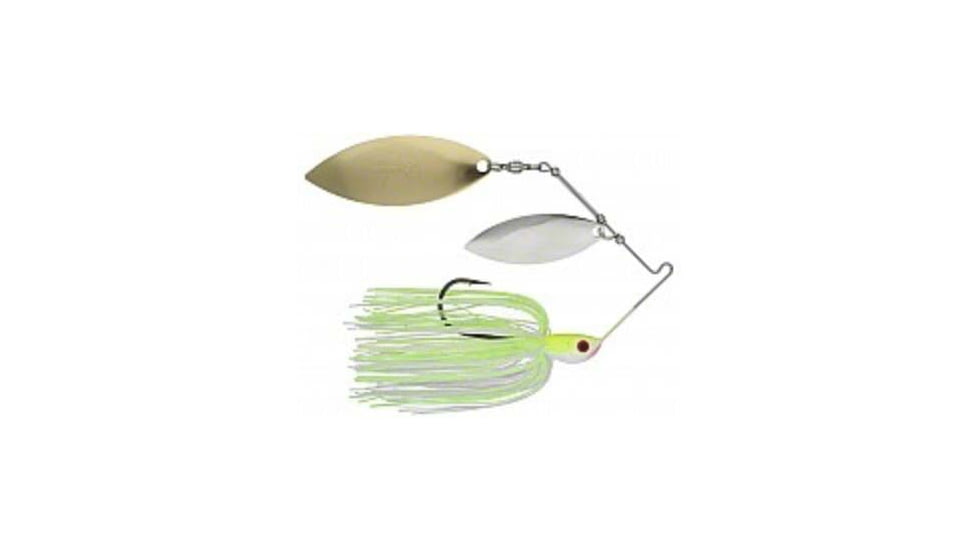 Luck E Strike Jimmy Houston Spinner Bait, Willow Blade, White/Chartruese, 3/8oz, JHSB38-315-1