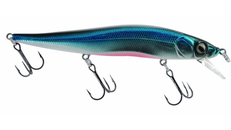Luck E Strike Luck-E-Strike Rick Clunn Stickbait, Size 6 Hooks, 3, Suspending, Chrome Blue, 4 1/2in, 1/2oz, RCSTX-45-1