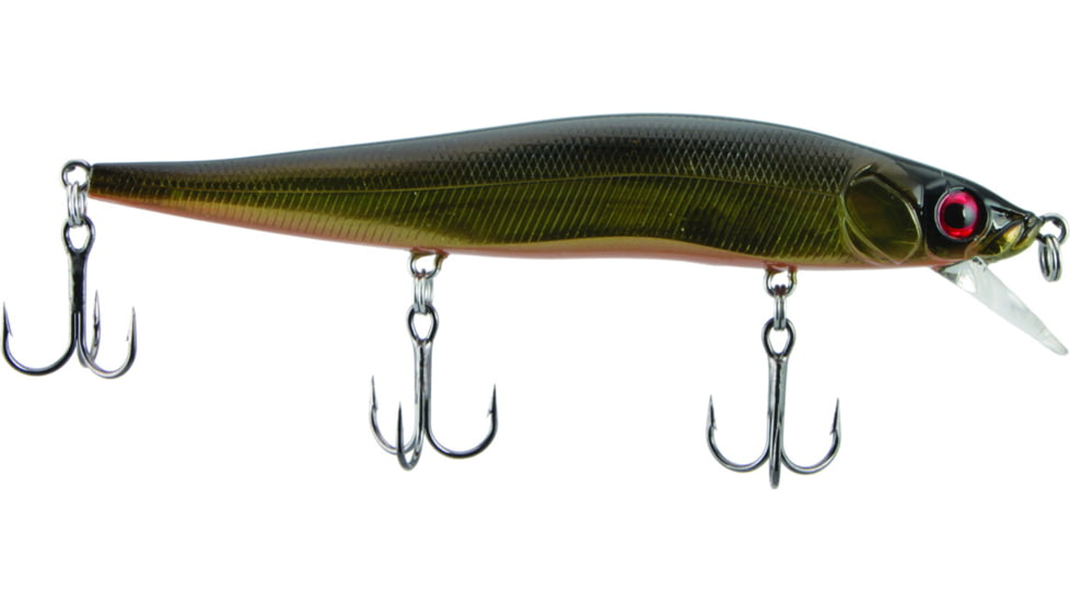 Luck E Strike Luck-E-Strike Rick Clunn Stickbait, Size 6 Hooks, 3, Suspending, Deadly Black Illusion, 4 1/2in, 1/2oz, RCSTX-32-1