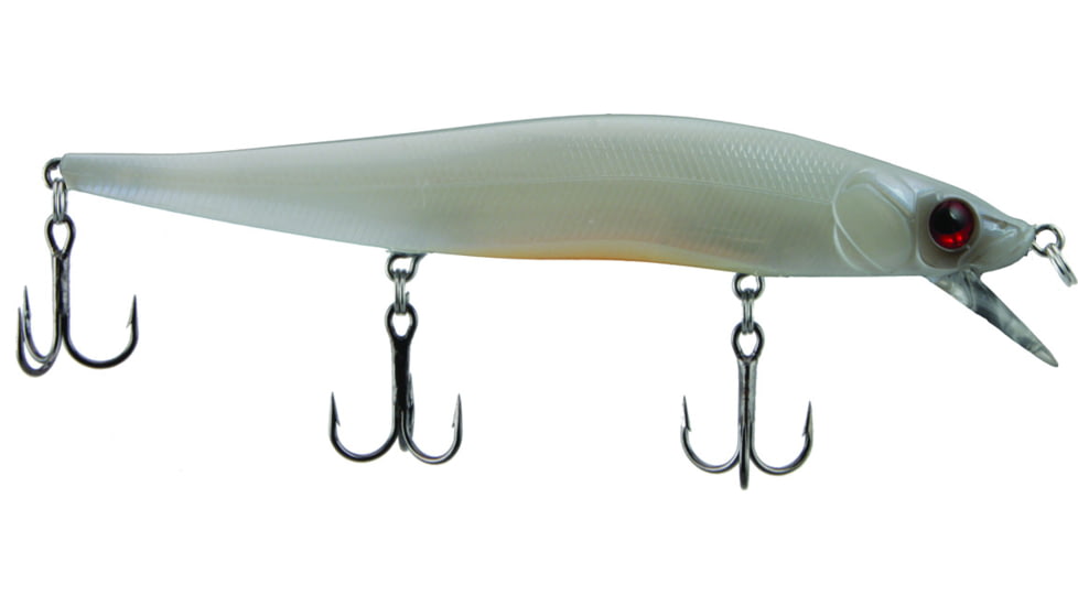 Luck E Strike Luck-E-Strike Rick Clunn Stickbait, Size 6 Hooks, 3, Suspending, French Pearl, 4 1/2in, 1/2oz, RCSTX-33-1