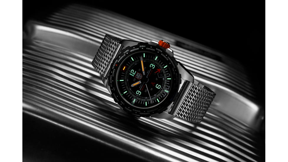 Luminox Bear Grylls Survival Air w/ Stainless Steel Milanese Mesh bracelet, Black, 45mm, XB.3762