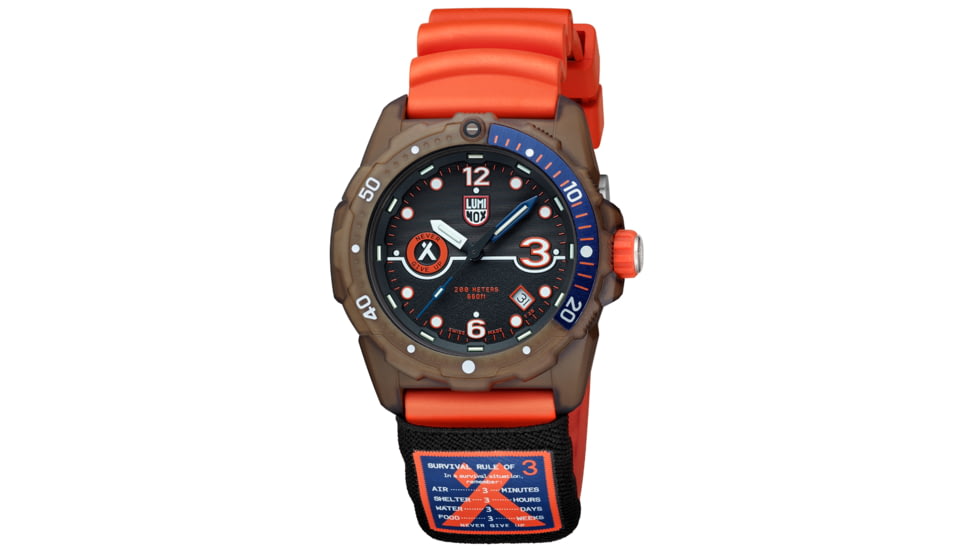 Luminox Bear Grylls Survival Rule of 3 ECO Watch, Black/Orange, 42mm, XB.3729.ECO