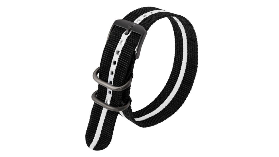 Luminox Watch Strap for 3950 Series, Textile/Nylon Webbing, Black/White, 23mm, nylonwebbingstrap23mm