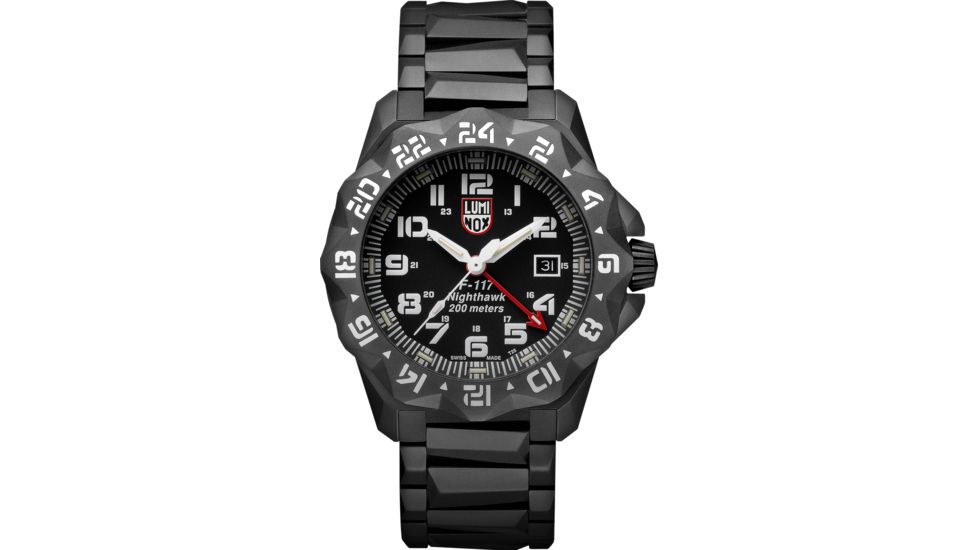 Luminox F-117 Nighthawk Watches, Black/White/Stainless Steel, 45 mm, 6422