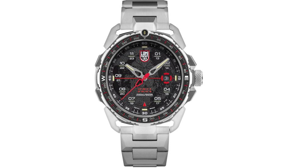 Luminox Ice Sar Arctic Steel Watches, Black/Red, 46 mm, 1202