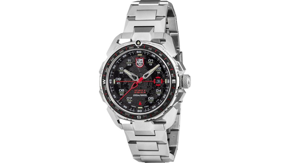 Luminox Ice Sar Arctic Steel Watches, Black/Red, 46 mm, 1202