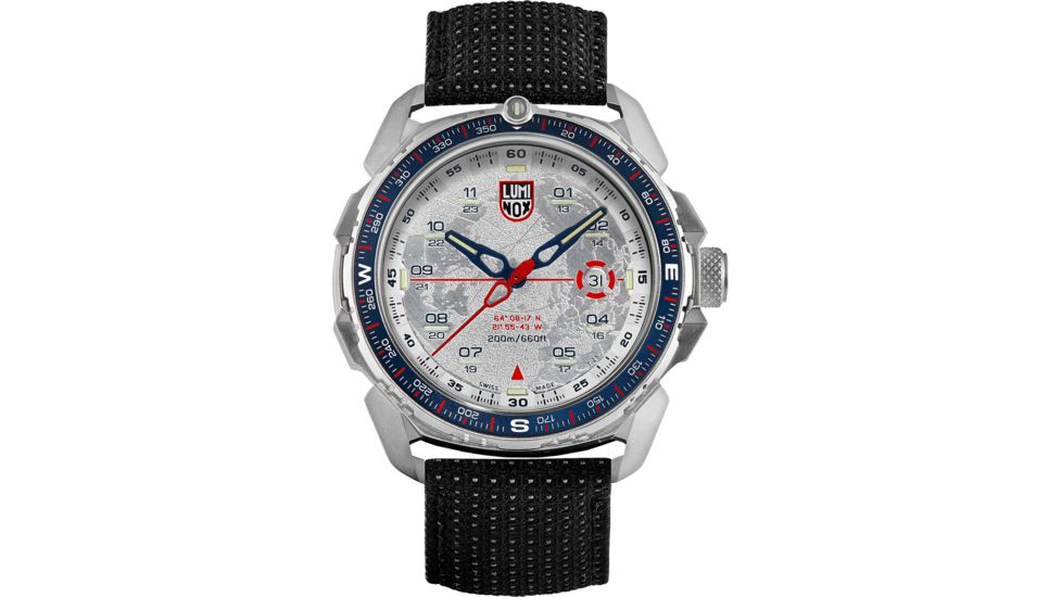 Luminox Ice Sar Arctic Steel Watches, Silver/Blue/Red, 46 mm, 1208