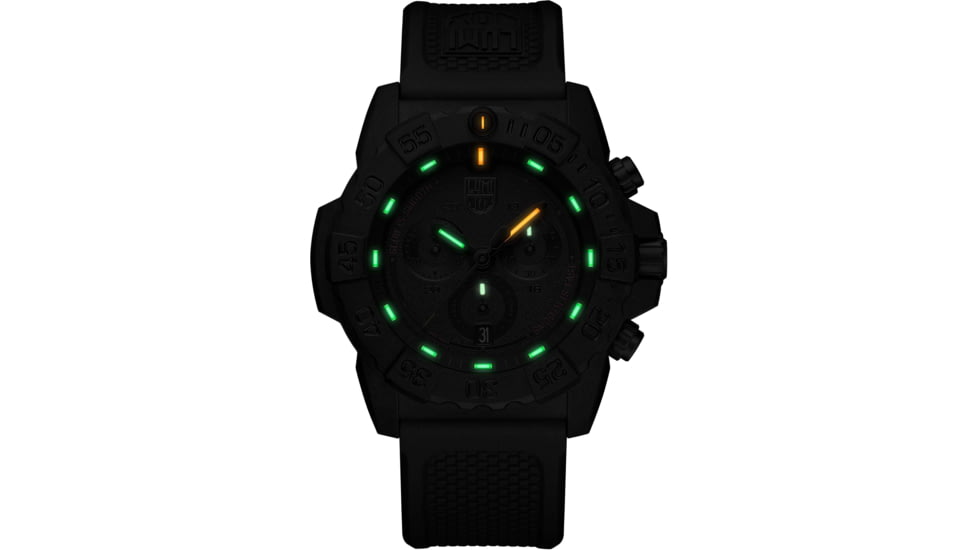 Luminox Navy Seal Chronograph 3580 Series Watches, Black/Black, 45mm, XS.3581.SIS