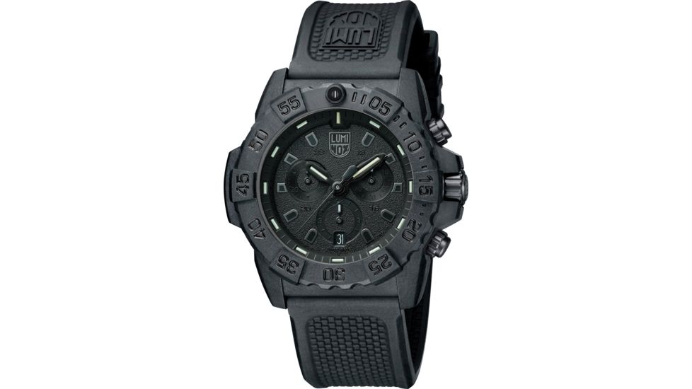Luminox Navy Seal Chronograph Watches, Black/Black, 45 mm, 3581.BO