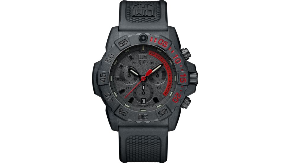 Luminox Navy Seal Chronograph Watches, Black/Red/Black, 45 mm, 3581.EY