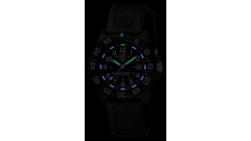 LUMINOX Navy Seal Colormark Watch, Black/White, 38mm A.7051