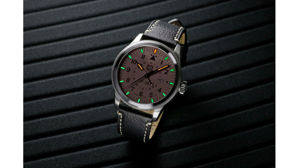 Luminox P-38 Lightening 9520 Series Watch, Beige/Black, 42mm, XA.9527