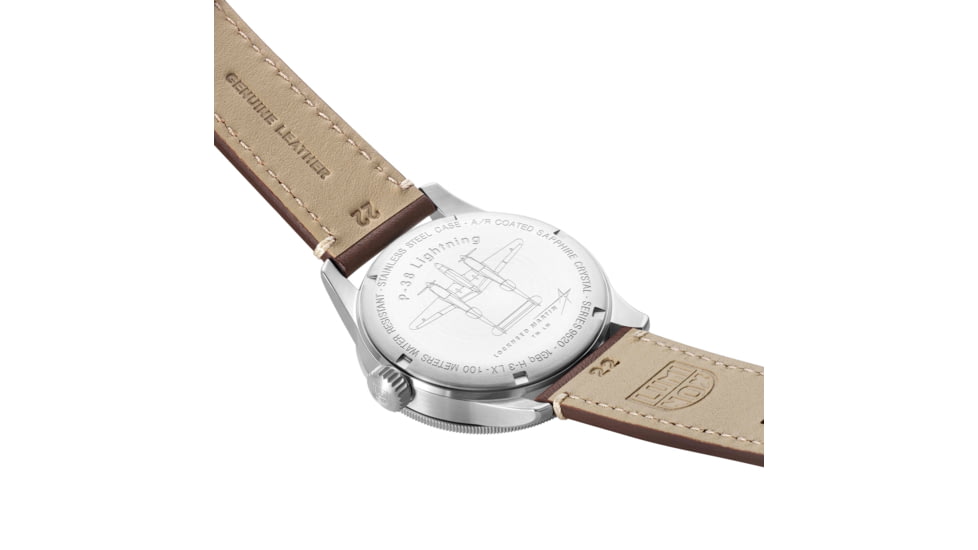 Luminox P-38 Lightening 9520 Series Watch, Black/Brown, 42mm, XA.9521