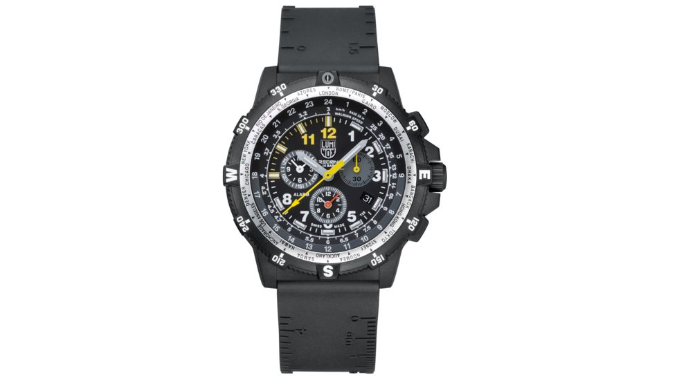 LUMINOX Recon Leader Chronograph Watch, Black/White/Yellow, 46mm A.8841.KM