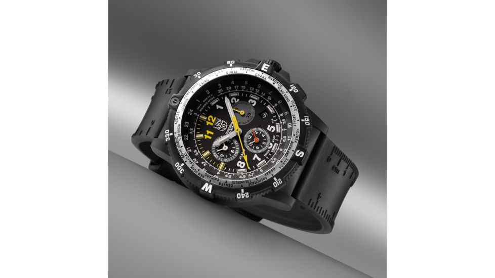 LUMINOX Recon Leader Chronograph Watch, Black/White/Yellow, 46mm A.8841.KM
