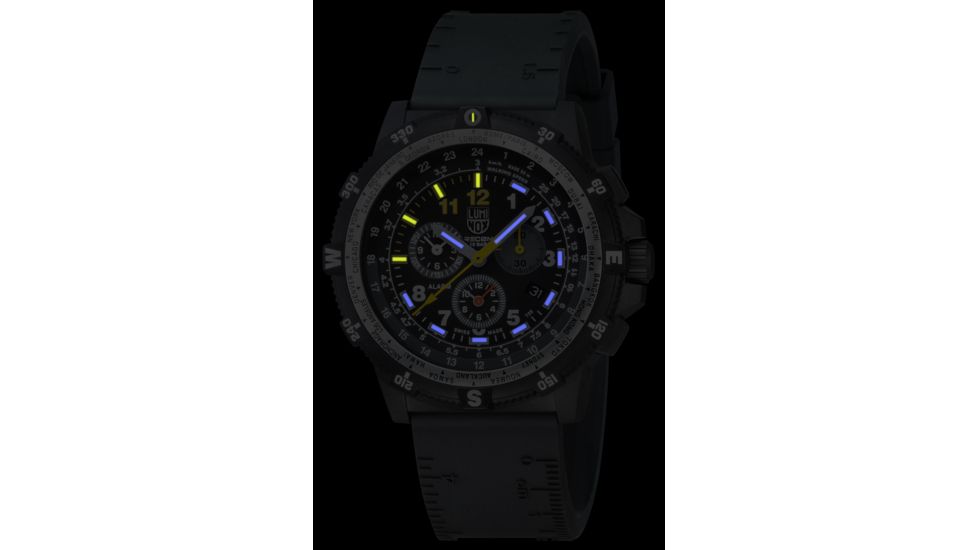 LUMINOX Recon Leader Chronograph Watch, Black/White/Yellow, 46mm A.8841.KM