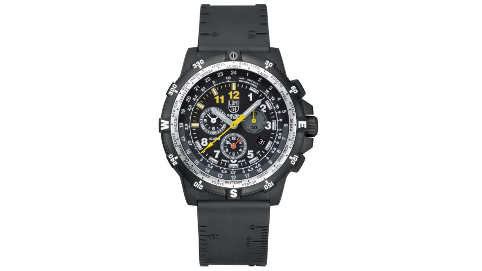 LUMINOX Recon Leader Chronograph Watch, Black/White/Yellow, 46mm A.8842.MI