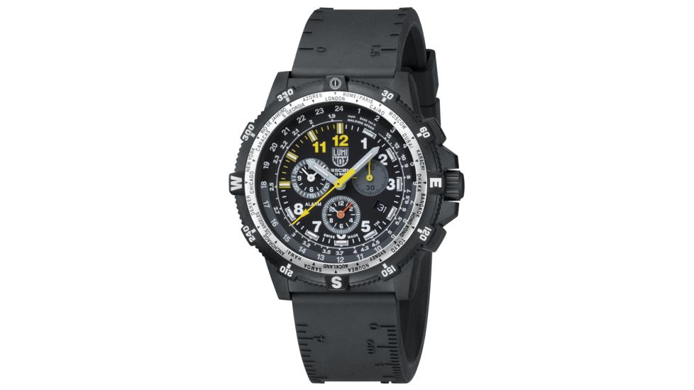 LUMINOX Recon Leader Chronograph Watch, Black/White/Yellow, 46mm A.8842.MI