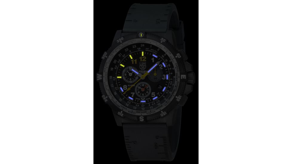LUMINOX Recon Leader Chronograph Watch, Black/White/Yellow, 46mm A.8842.MI