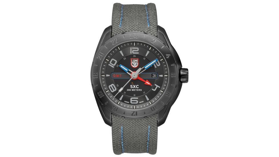 LUMINOX SXC Steel GMT Watch, Black/Gray, 45.5mm A.5121.GN