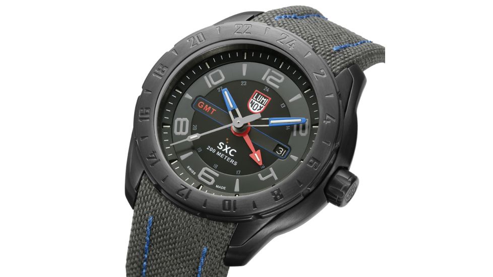 LUMINOX SXC Steel GMT Watch, Black/Gray, 45.5mm A.5121.GN