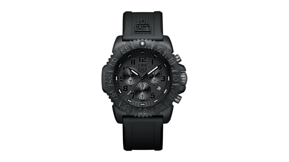 Luminox Watches Navy SEAL Colormark Chronograph, 44 mm, Military Dive Watch, Blackout, navy-seal-colormark-chronograph-3081-bo