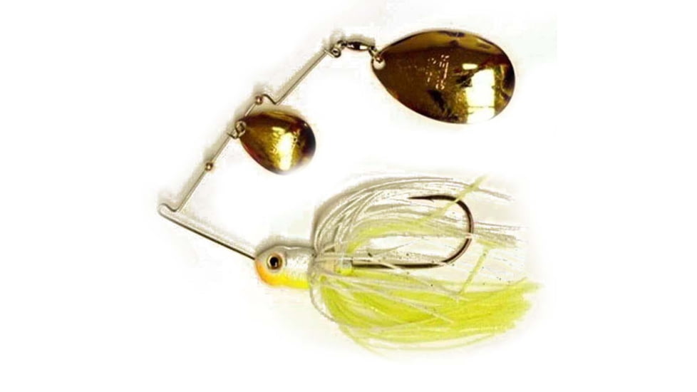 Lunker Lure Gen II Hawg Caller, Colorado Double Blade, Chartreuse/White, Gold/Gold, GPW12