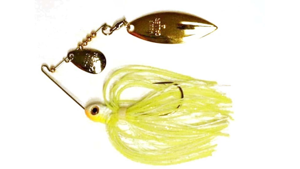 Lunker Lure Gen II Hawg Caller, Indiana/Willow Blades, Chartreuse/White, Silver/Gold, GPW06