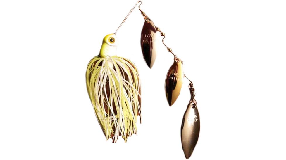 Lunker Lure Gen II Hawg Caller, Three Blade Willow, White/Charteuse, Gold, GPW87