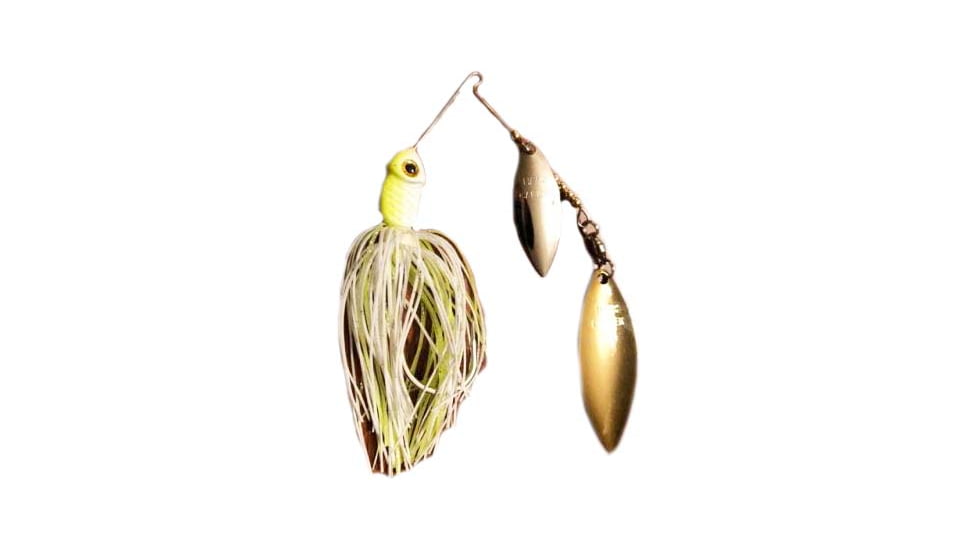 Lunker Lure Gen II Hawg Caller, Willow Double Blade, Chartreuse/White, Silver/Gold, GPW48