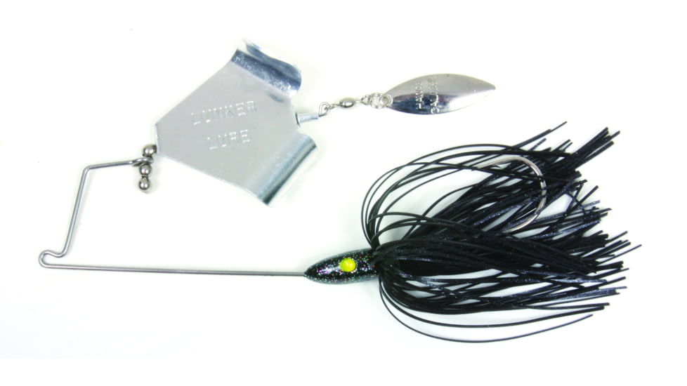 Lunker Lure JumpN Jak Buzz Bait, Black Skirt/Silver Blade, 1/2oz, 37120102