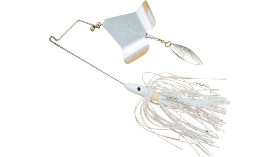 Lunker Lure JumpN Jak Buzz Bait, White Skirt/Silver Blade, 1/4oz, 37141742
