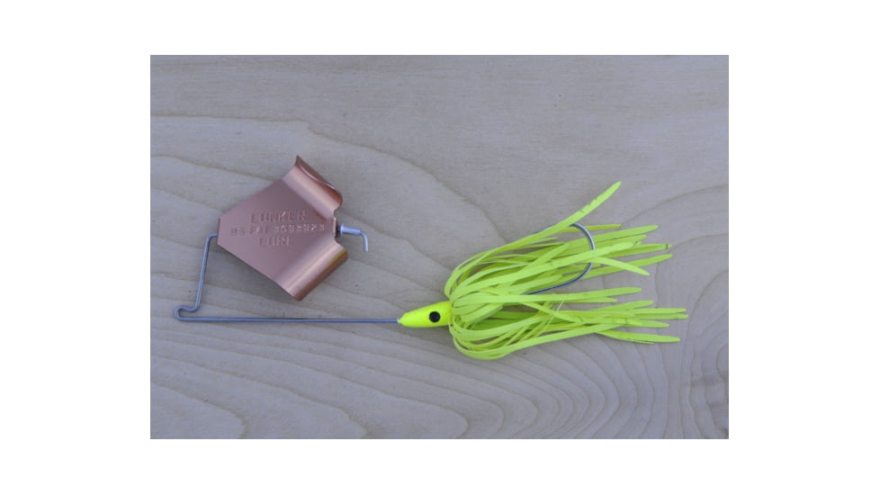 Lunker Lure Original Buzz Bait, Chartreuse Skirt/Copper Blade, 1/2oz, 4212-0668