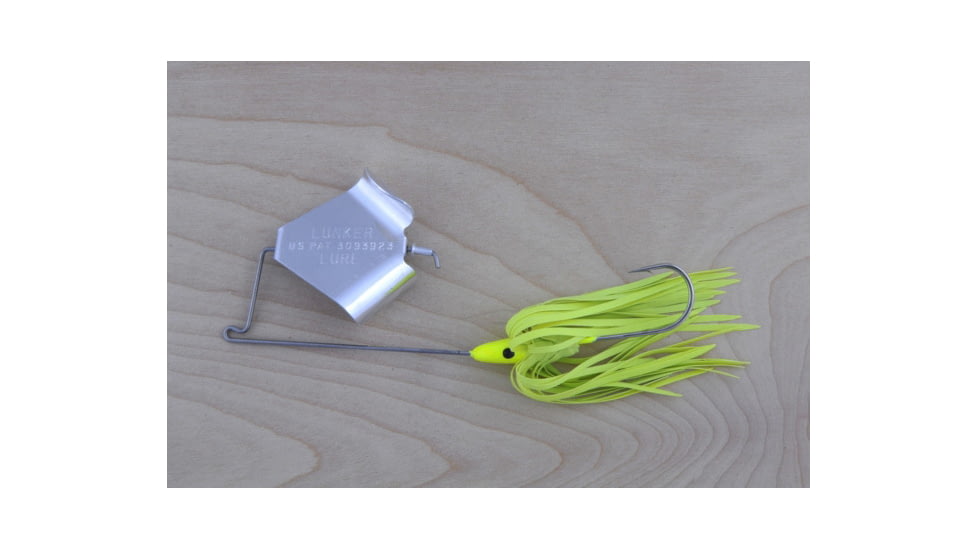 Lunker Lure Original Buzz Bait, Chartreuse Skirt/Silver Blade, 1/2oz, 4212-0662