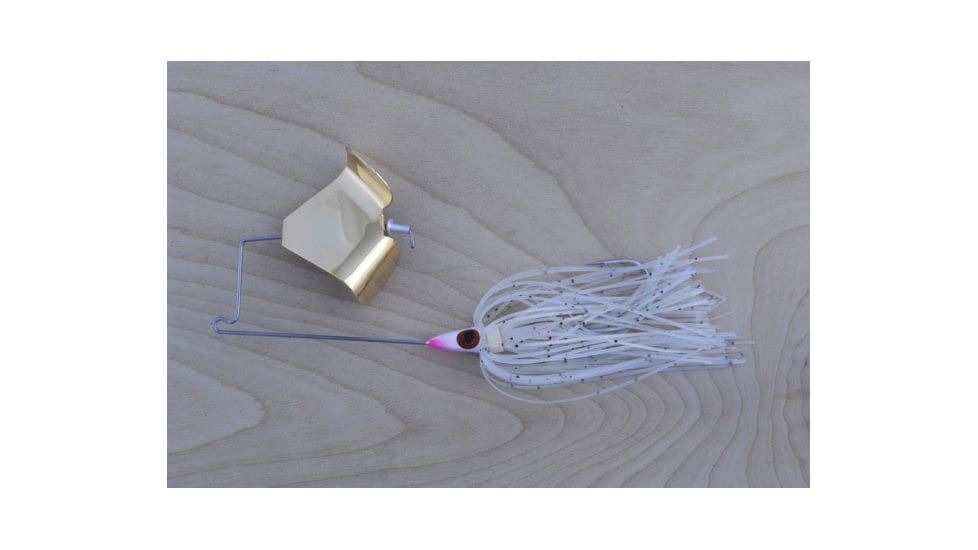 Lunker Lure Proven Winner Buzz Bait, White Head/Gold Glimmer Skirt/Gold Blade, 1/4oz, PW21214
