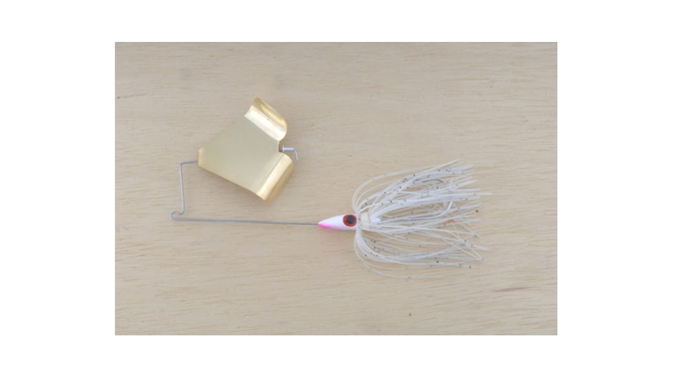 Lunker Lure Proven Winner Buzz Bait, White Head/Gold Glimmer Skirt/Gold Blade, 3/8oz, PW31538