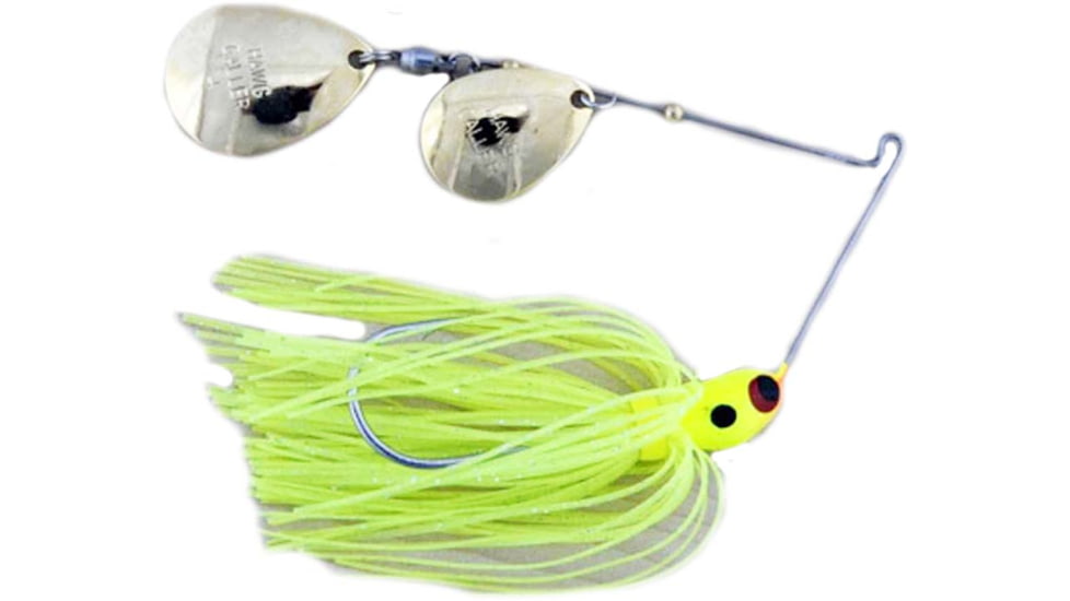 Lunker Lure Proven Winner Double Colorado Blade Spinnerbait, Yellow/Chartreuse Head/Chartreuse/Silver Flake Ski, 3/8oz, PW0838