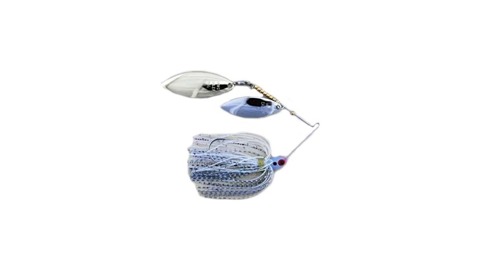Lunker Lure Proven Winner Double Willow Blade Spinnerbait, Blue Glimmer Head/Green Fish Scale Skirt, 3/8oz, PW2538