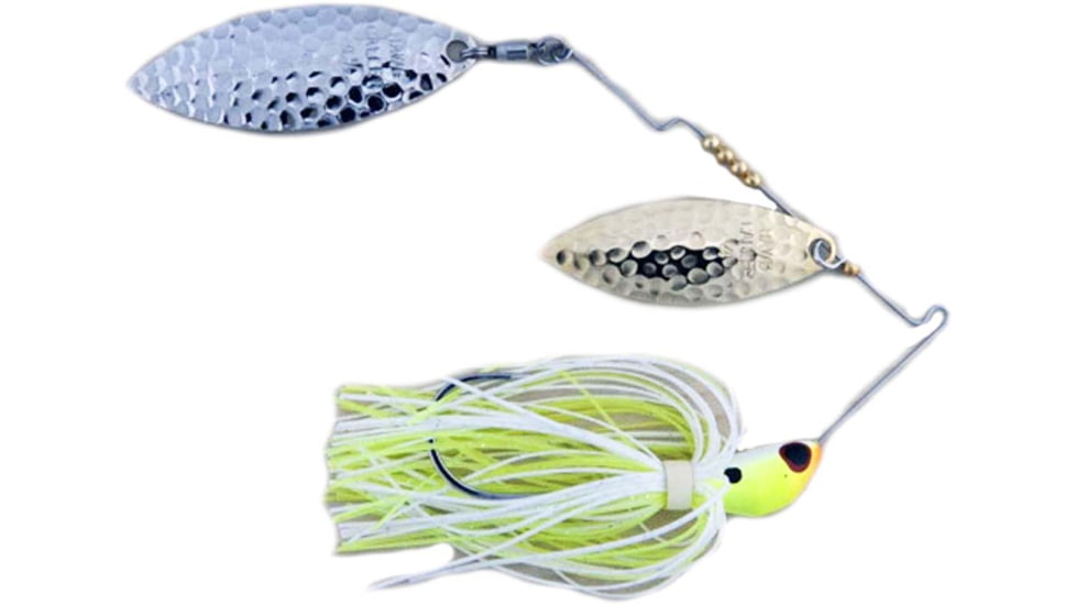 Lunker Lure Proven Winner Double Willow Blade Spinnerbait, Chartreuse White Head/Chartreuse White Skirt, 1/2oz, PW3212