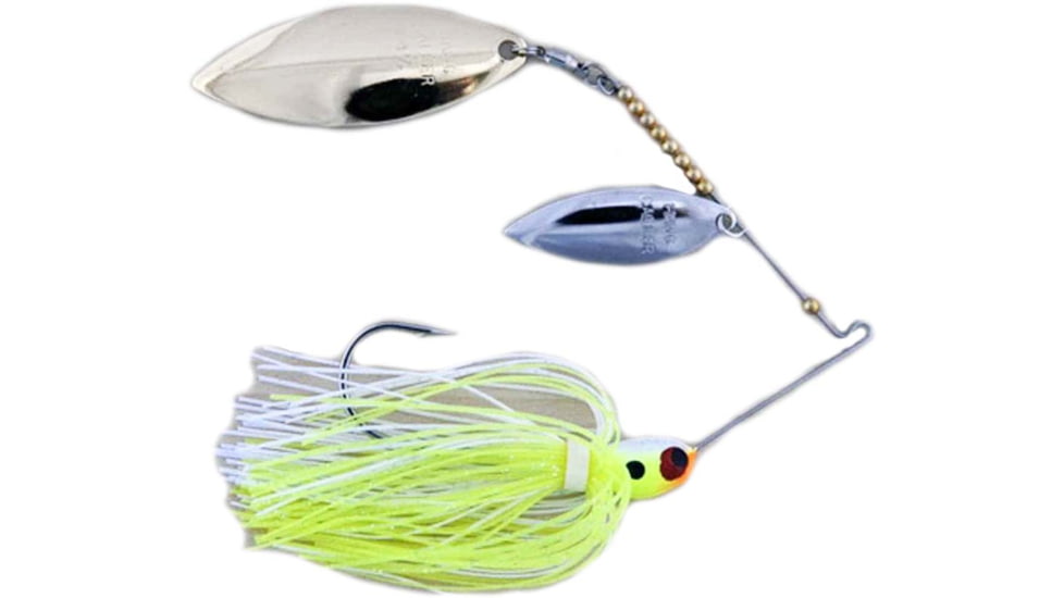 Lunker Lure Proven Winner Double Willow Blade Spinnerbait, Chartreuse White Head/Chartreuse White Skirt, 3/4oz, PW5234