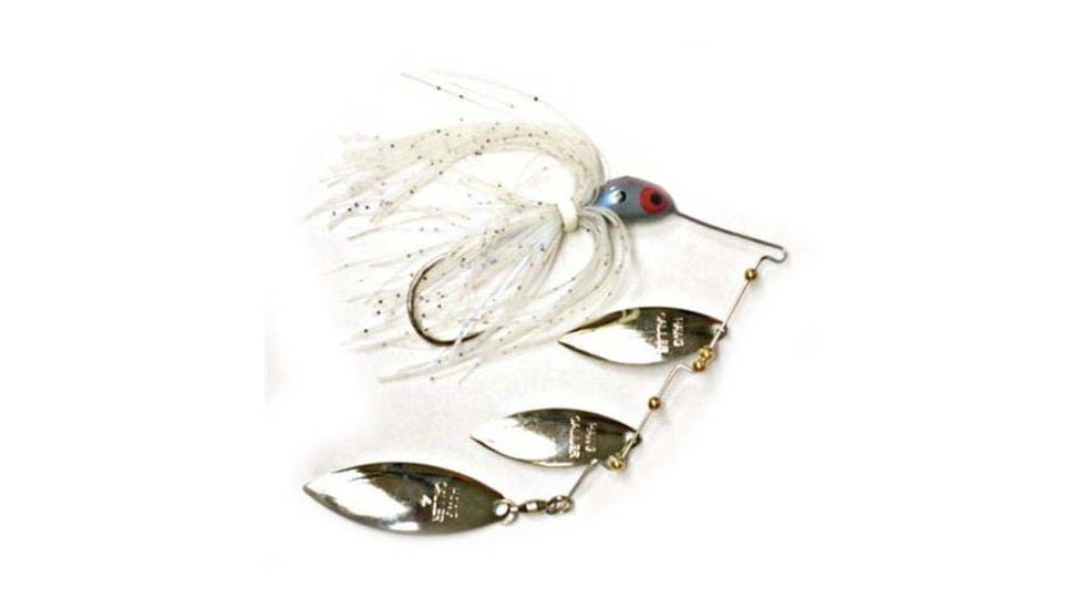 Lunker Lure Proven Winner Triple Willow Blade Spinnerbait, Blue Glimmer, Nickel, 1/2oz, PW146