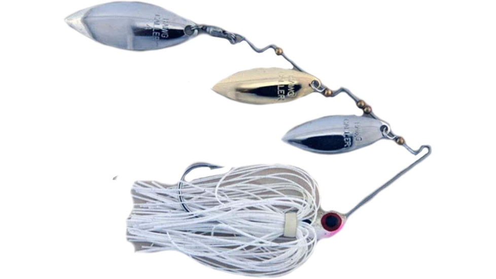 Lunker Lure Proven Winner Willow Blade Spinnerbait, Gold/White Head/White/Silver Flake Skirt, 3/8oz, PW8538